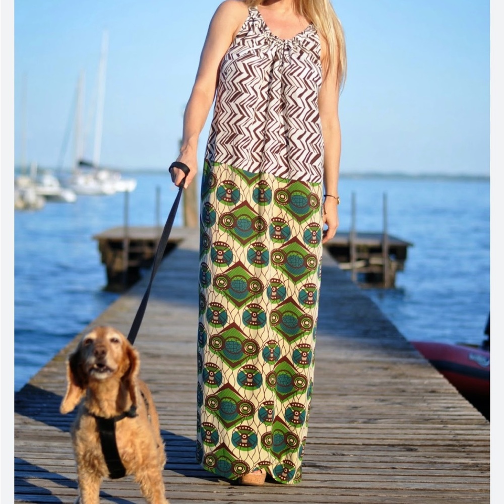 Marni H&M Maxi Dress Sz 2 Retro 60'S Boho Ethnic Silk Sleeves EUR 32 Small